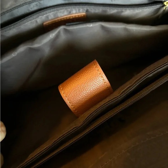 LOVEVOOK Laptop Tote Bag 15.6” Waterproof PU Leather Brown - Picture 10 of 16